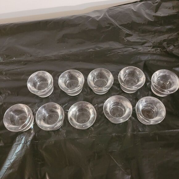 10 pcs of clear thick glass votive candle holders 1.75in tall x 2.75 wide top - Picture 2 of 9